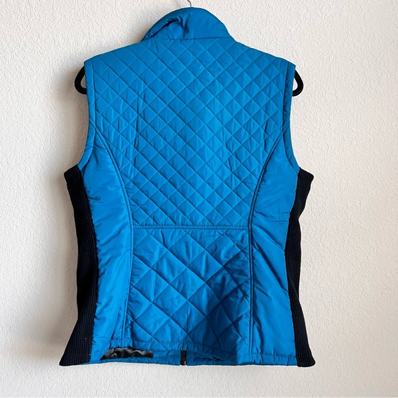 ANDREW MARC Full Zip Up Quilted Women’s Puffer Vest Turquoise Black Size Large - Picture 8 of 9